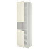 METOD Mobile microonde, 2 ante/ripiani, bianco/Bodbyn bianco sporco, 60x60x220 cm