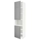 METOD Mobile microonde, 2 ante/ripiani, bianco/Bodbyn grigio, 60x60x240 cm