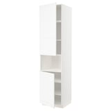 METOD Mobile microonde, 2 ante/ripiani, bianco Enköping/bianco effetto legno, 60x60x240 cm