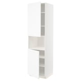 METOD Mobile microonde, 2 ante/ripiani, bianco Enköping/bianco effetto legno, 60x60x220 cm