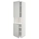 METOD Mobile microonde, 2 ante/ripiani, bianco/Havstorp grigio chiaro, 60x60x220 cm