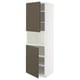 METOD Mobile microonde, 2 ante/ripiani, bianco/Havstorp marrone-beige, 60x60x200 cm