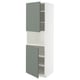 METOD Mobile microonde, 2 ante/ripiani, bianco/Nickebo grigio-verde opaco, 60x60x200 cm