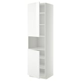 METOD Mobile microonde, 2 ante/ripiani, bianco/Ringhult bianco, 60x60x220 cm