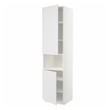 METOD Mobile microonde, 2 ante/ripiani, bianco/Stensund bianco, 60x60x240 cm