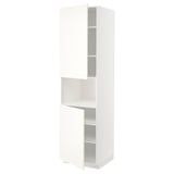 METOD Mobile microonde, 2 ante/ripiani, bianco/Vallstena bianco, 60x60x220 cm
