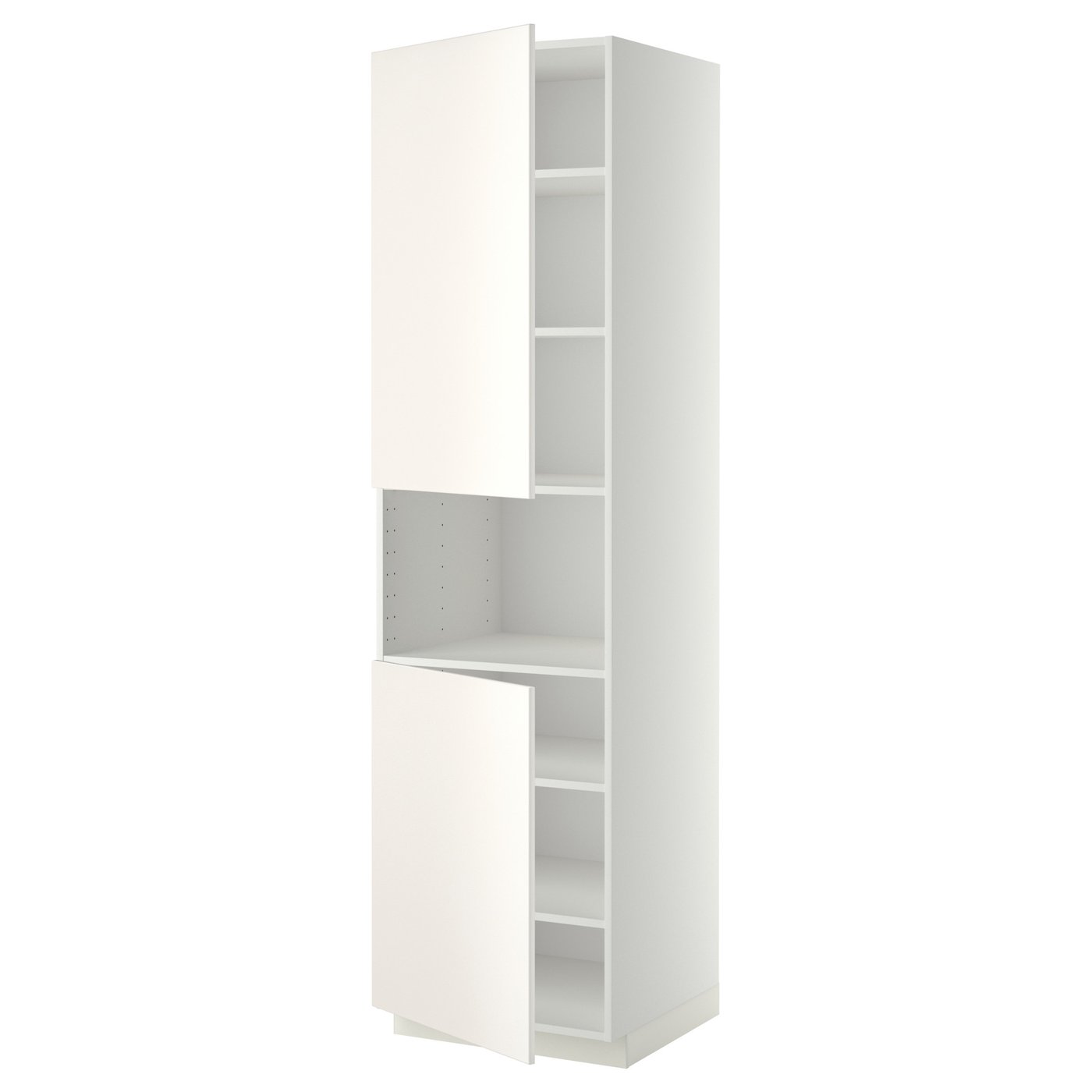 METOD Mobile microonde, 2 ante/ripiani, bianco/Veddinge bianco, 60x60x220  cm - IKEA Svizzera