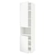 METOD Mobile microonde, 2 ante/ripiani, bianco/Voxtorp bianco opaco, 60x60x240 cm
