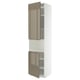 METOD Mobile microonde, 2 ante/ripiani, bianco/Voxtorp grigio-marrone scuro lucido, 60x60x240 cm