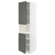 METOD Mobile microonde, 2 ante/ripiani, bianco/Voxtorp grigio scuro, 60x60x220 cm