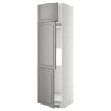 METOD Mobile per frigo/congelatore+3 ante, bianco/Bodbyn grigio, 60x60x220 cm