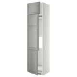 METOD Mobile per frigo/congelatore+3 ante, bianco/Bodbyn grigio, 60x60x240 cm