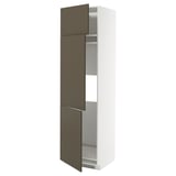 METOD Mobile per frigo/congelatore+3 ante, bianco/Havstorp marrone-beige, 60x60x220 cm