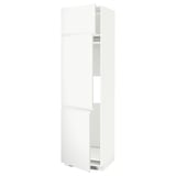 METOD Mobile per frigo/congelatore+3 ante, bianco/Voxtorp bianco opaco, 60x60x220 cm