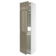METOD Mobile per frigo/congelatore+3 ante, bianco/Voxtorp grigio-marrone scuro lucido, 60x60x240 cm