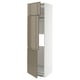 METOD Mobile per frigo/congelatore+3 ante, bianco/Voxtorp grigio-marrone scuro lucido, 60x60x220 cm