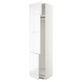 METOD Mobile per frigo/congelatore+3 ante, bianco/Voxtorp lucido/bianco, 60x60x240 cm