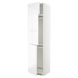 METOD Mobile per frigo/congelatore+3 ante, bianco/Voxtorp lucido/bianco, 60x60x240 cm