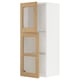 METOD Pensile con ripiani/2 ante a vetro, bianco/Forsbacka rovere, 40x100 cm