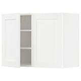 METOD Pensile con ripiani/2 ante, bianco Enköping/bianco effetto legno, 80x60 cm