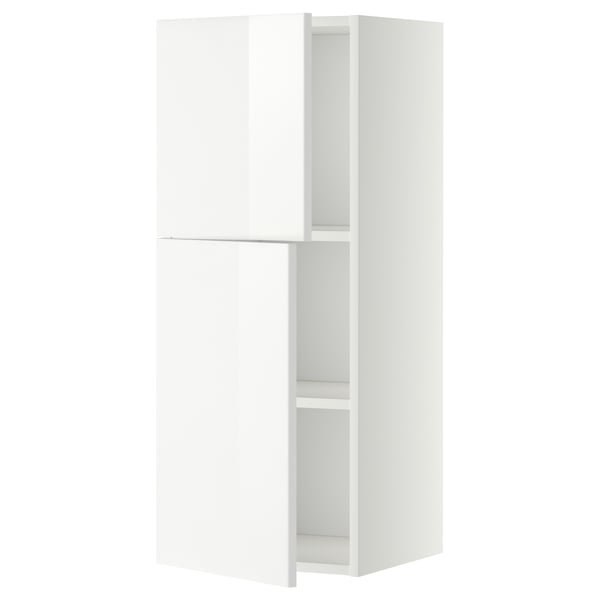 METOD Pensile con ripiani/2 ante, bianco/Ringhult bianco, 40x100 cm