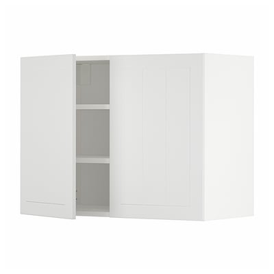 METOD Pensile con ripiani/2 ante, bianco/Stensund bianco, 80x60 cm
