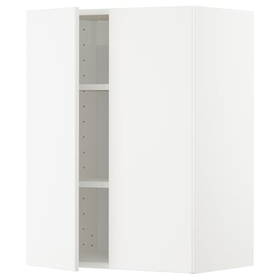 METOD Pensile con ripiani/2 ante, bianco/Veddinge bianco, 60x80 cm