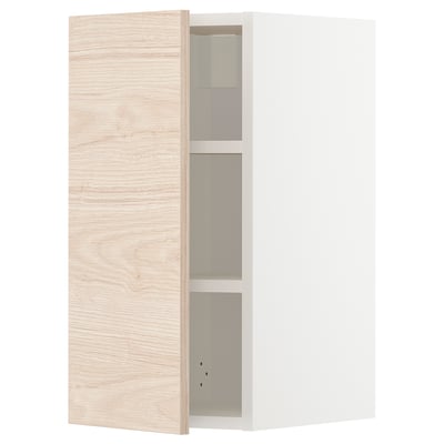 METOD Pensile con ripiani, bianco/Askersund effetto frassino chiaro, 30x60 cm