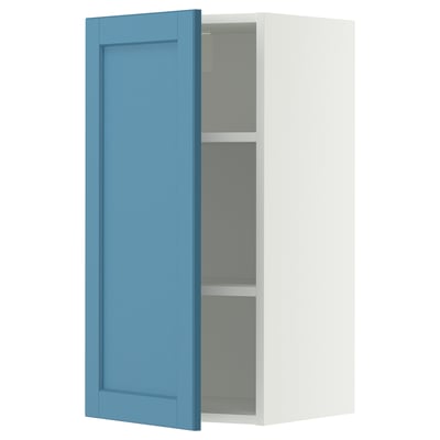 METOD Pensile con ripiani, bianco/Lerhyttan blu, 40x80 cm