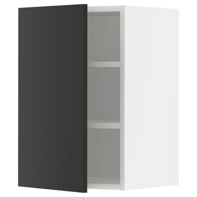 METOD Pensile con ripiani, bianco/Nickebo antracite opaco, 40x60 cm