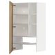 METOD Pensile per cappa con ripiano/anta, bianco/Forsbacka rovere, 60x100 cm