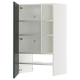 METOD Pensile per cappa con ripiano/anta, bianco/Havstorp verde intenso, 60x100 cm