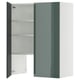 METOD Pensile per cappa con ripiano/anta, bianco/Kallarp grigio-verde scuro lucido, 80x100 cm