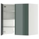 METOD Pensile per cappa con ripiano/anta, bianco/Kallarp grigio-verde scuro lucido, 60x60 cm