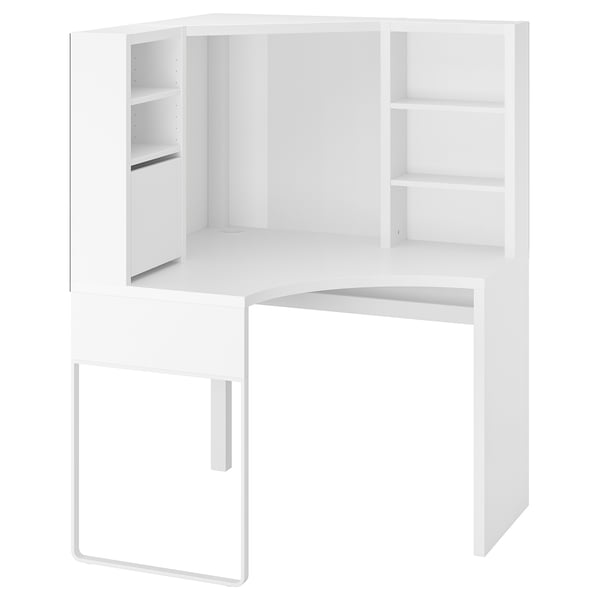 MICKE Mobile studio angolare, bianco, 100x142 cm