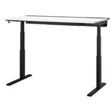 MITTZON Scrivania regolabile in altezza, elettrico bianco/nero, 160x80 cm