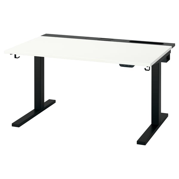 MITTZON Scrivania regolabile in altezza, elettrico bianco/nero, 120x80 cm