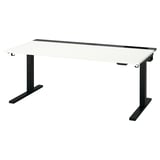 MITTZON Scrivania regolabile in altezza, elettrico bianco/nero, 160x80 cm