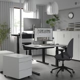 MITTZON Scrivania regolabile in altezza, elettrico bianco/nero, 120x60 cm