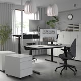 MITTZON Scrivania regolabile in altezza, elettrico bianco/nero, 160x80 cm