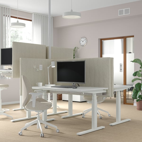 MITTZON Scrivania regolabile in altezza, elettrico bianco, 140x80 cm
