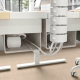 MITTZON Scrivania regolabile in altezza, elettrico impiallacciatura di betulla/bianco, 160x80 cm