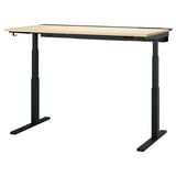 MITTZON Scrivania regolabile in altezza, elettrico impiallacciatura di betulla/nero, 160x80 cm