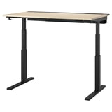 MITTZON Scrivania regolabile in altezza, elettrico impiallacciatura di betulla/nero, 140x80 cm