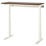 MITTZON Scrivania regolabile in altezza, elettrico impiallacciatura di noce/bianco, 120x60 cm