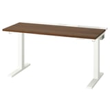 MITTZON Scrivania regolabile in altezza, elettrico impiallacciatura di noce/bianco, 120x60 cm