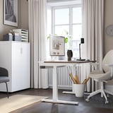 MITTZON Scrivania regolabile in altezza, elettrico impiallacciatura di noce/bianco, 120x60 cm