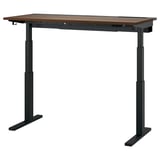 MITTZON Scrivania regolabile in altezza, elettrico impiallacciatura di noce/nero, 140x60 cm