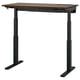 MITTZON Scrivania regolabile in altezza, elettrico impiallacciatura di noce/nero, 120x60 cm