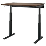 MITTZON Scrivania regolabile in altezza, elettrico impiallacciatura di noce/nero, 120x80 cm